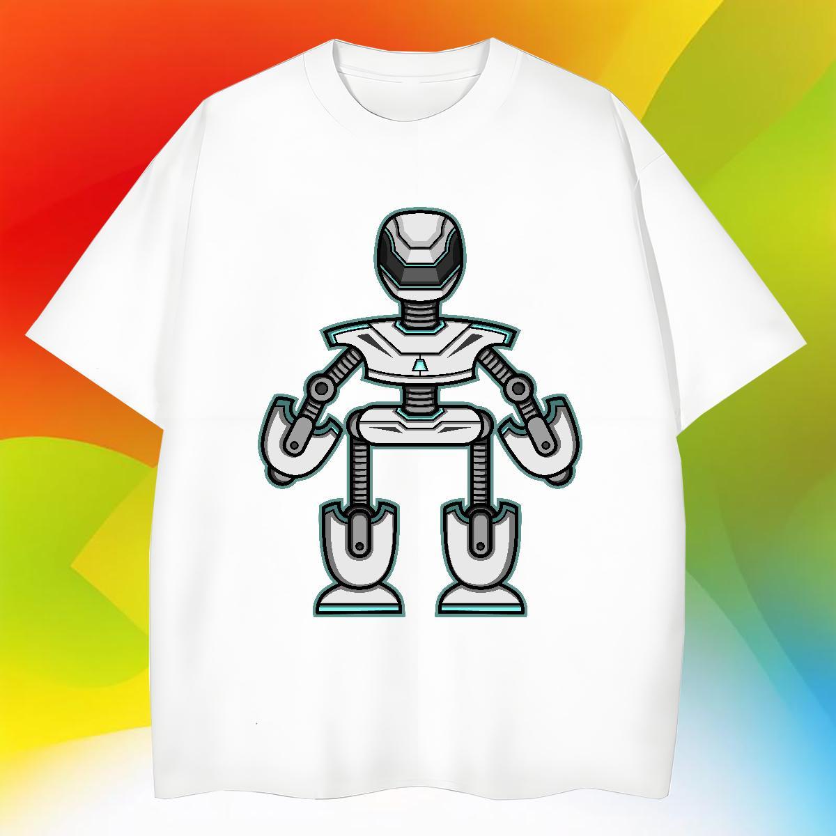 Soft Men Clothes T-Shirt 230g 100% Cotton Summer Casual robot Oversized 3XL 4XL Crew Neck DIY Customized T-Shirts Tshirts
