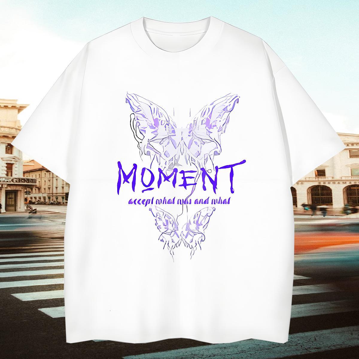 Wholesale Men Tees 100% Cotton 230g Street Casual Butterfly Custom Big Size Breathable Crew Neck Free Shipping Men T Shirts Tees Shirts