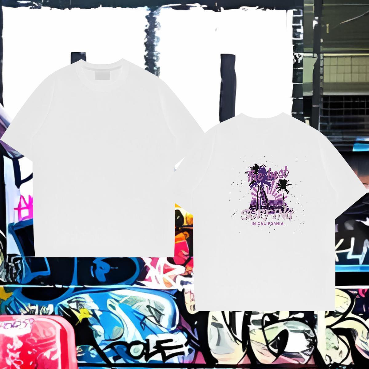 New Designer T-Shirts for Men 230g Cotton tree Street Casual Tee Shirt Round Neck Short Sleeve Popular Mens Tshirts Custom Big Size