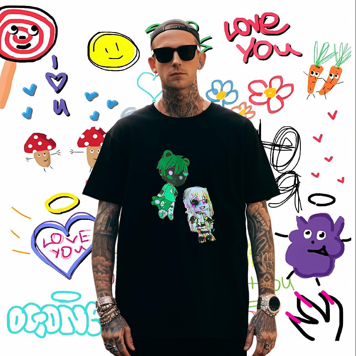 T-Shirts 230g 100% Cotton icon Summer Casual Short Sleeve Soft Anime Men Tees Fashion Cool Design Tees Shirts