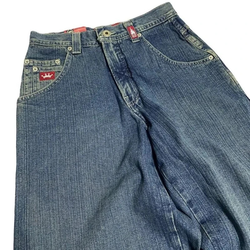 Y2K clothing cargo pants men JNCO Embroidered high quality jeans Hip Hop streetwear baggy jeans Harajuku vintage wide leg jeans 240806
