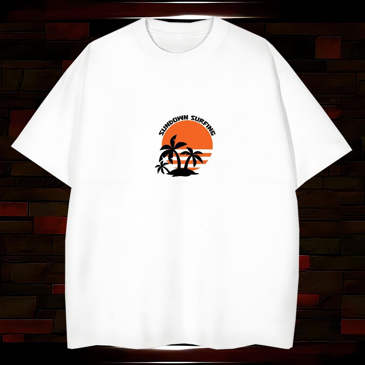 T Shirt For Man 230g Pure Cotton tree Street Wear O-Neck Short Sleeve DIY Men Clothes T-Shirt 2024 Wholesale Tee Shirt