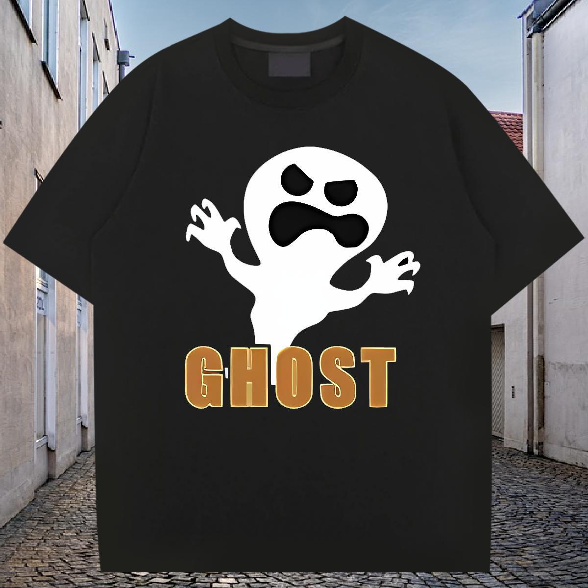 2024 DIY Men T Shirts 230g Cotton halloween Daily Outfit Polos Round Neck Short Sleeve Wholesale Men Clothes T-Shirt Cartoon Printing L-4XL