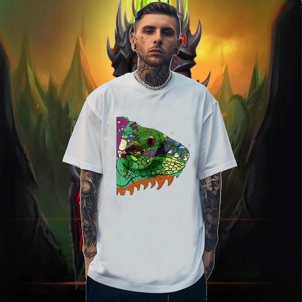 Stylist T-Shirts for Men 100% Cotton 230g fish head Casual Beach Clothes Short Sleeve Soft Comfortable Men Clothes T-Shirt Oversized 4XL