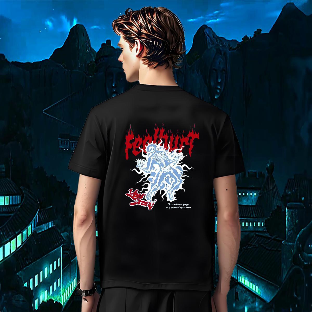Customized T-Shirts skull Tees 230g 100% Cotton Casual High Quality Custom Printing Round Neck Short Sleeve Men Clothes T-Shirt