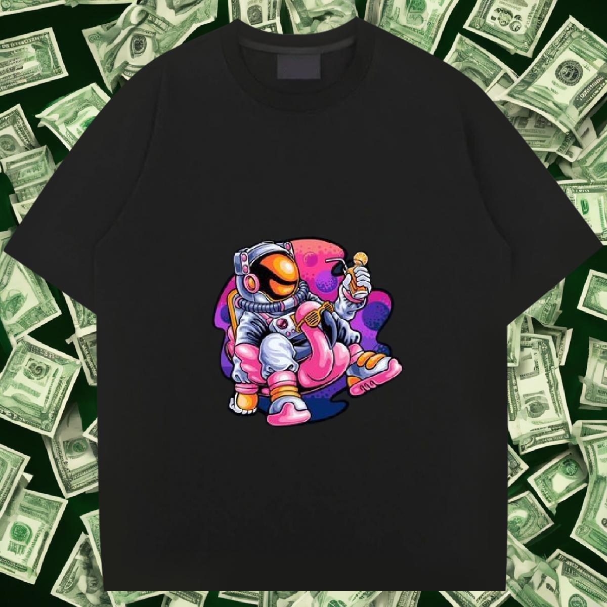 Men T Shirts 230g Pure Cotton universe Casual Short Sleeve Soft Skull Men Tshirts Custom High Quality Clothings