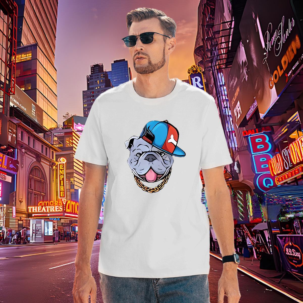 Cool Design Men Tops Tees 100% Cotton 230g dog T-Shirts Casual Beach Round Neck Short Sleeve Graphic Classic Casual Top Tees