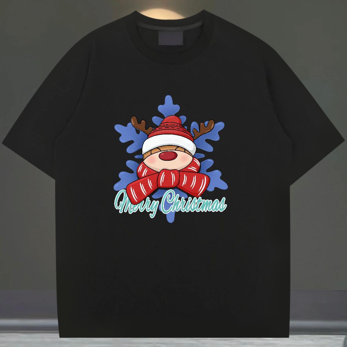 2024 Designer T shirt 230g 100% Cotton Christmas Street Clothes O Neck Short Sleeves TOP Quality Men Tshirts Custom Cartoon