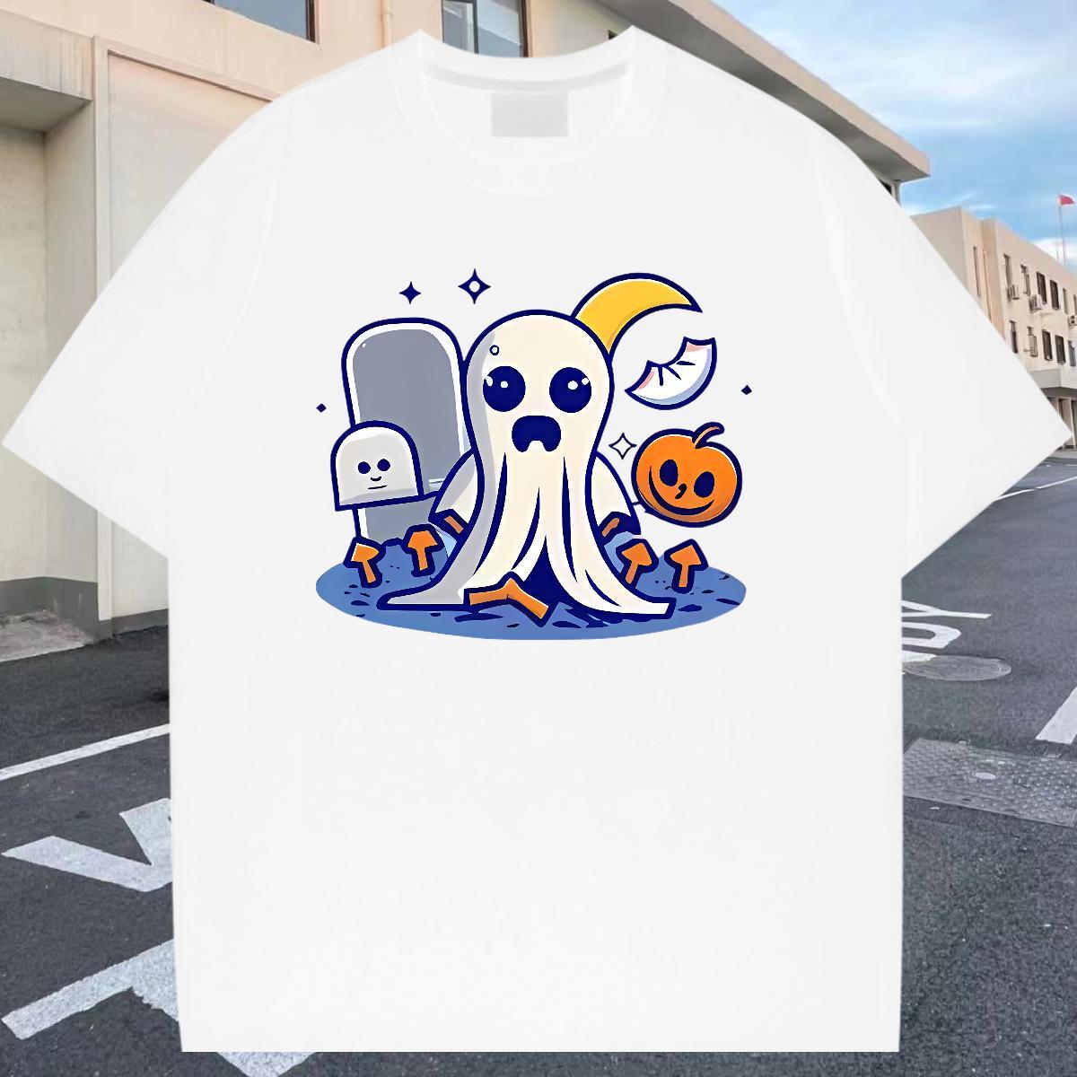 Designer T Shirt For Man 230g Cotton halloween Street Wear Clothes Short Sleeve O-Neck Cool Design Couples T Shirts Anime