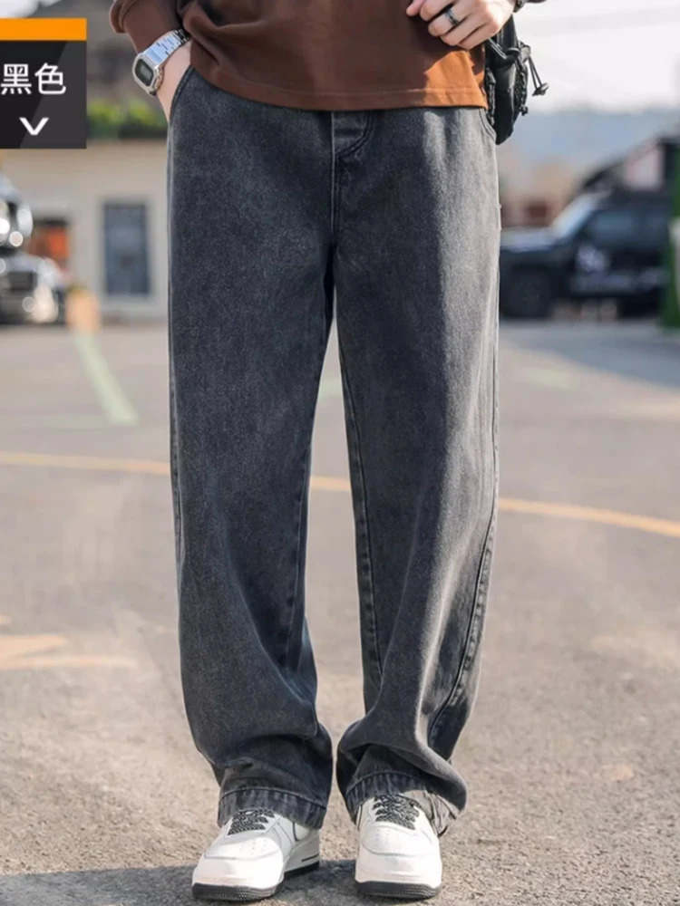TOI highend straight leg jeans for mens summer business and leisure heavy industry washed light luxury pants 240806