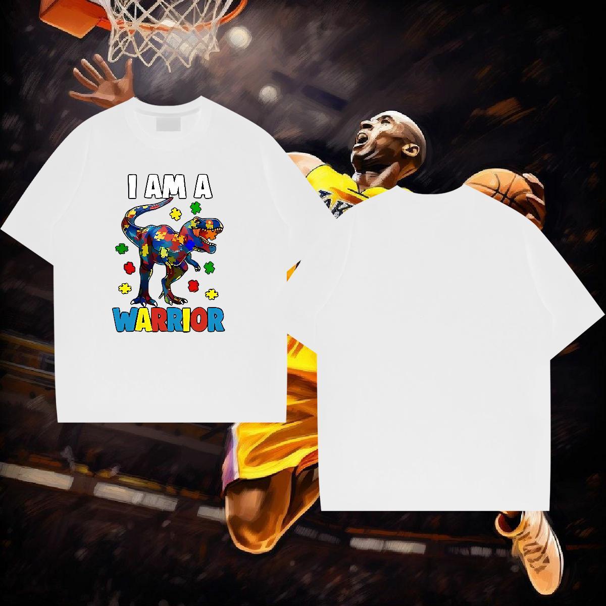 Fashion New T-Shirts 230g Pure Cotton dinosaur Street Wear Clothes Breathable High Quality Couples T Shirts White Plus Size