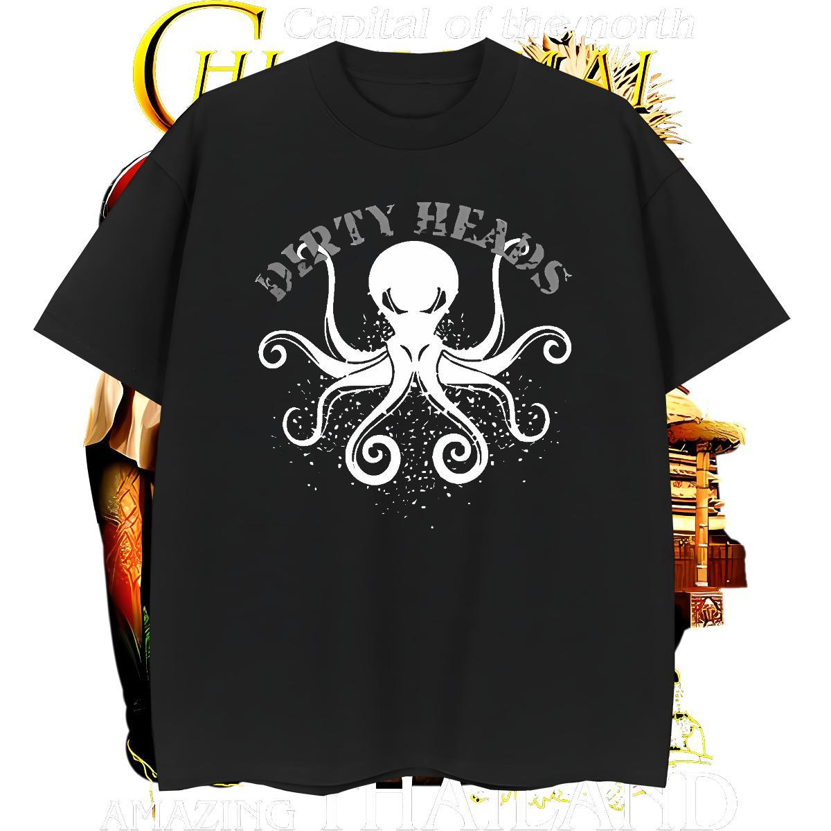 Designer Men Clothes T-Shirt 230g Pure Cotton octopus Man T Shirts Daily Outfit Breathable Short Sleeve Graphic Free Shipping Tee Shirt