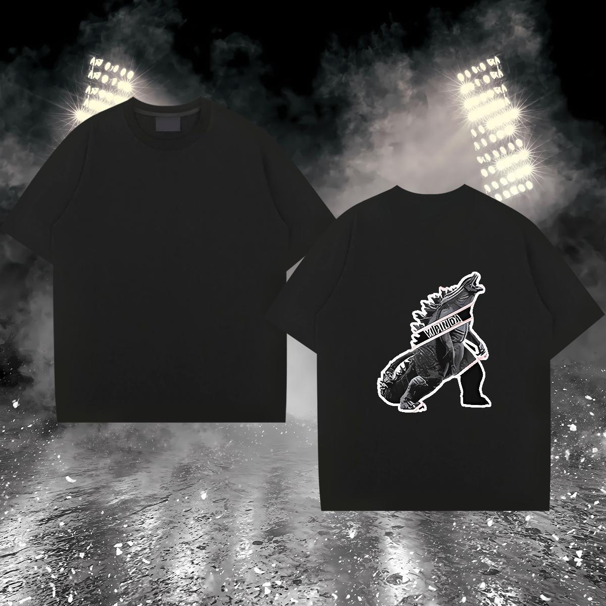 New Designer T Shirt For Man 230g 100% Cotton dinosaur Daily Outfit Clothings Breathable Short Sleeve High Quality Tshirts Cartoon Print