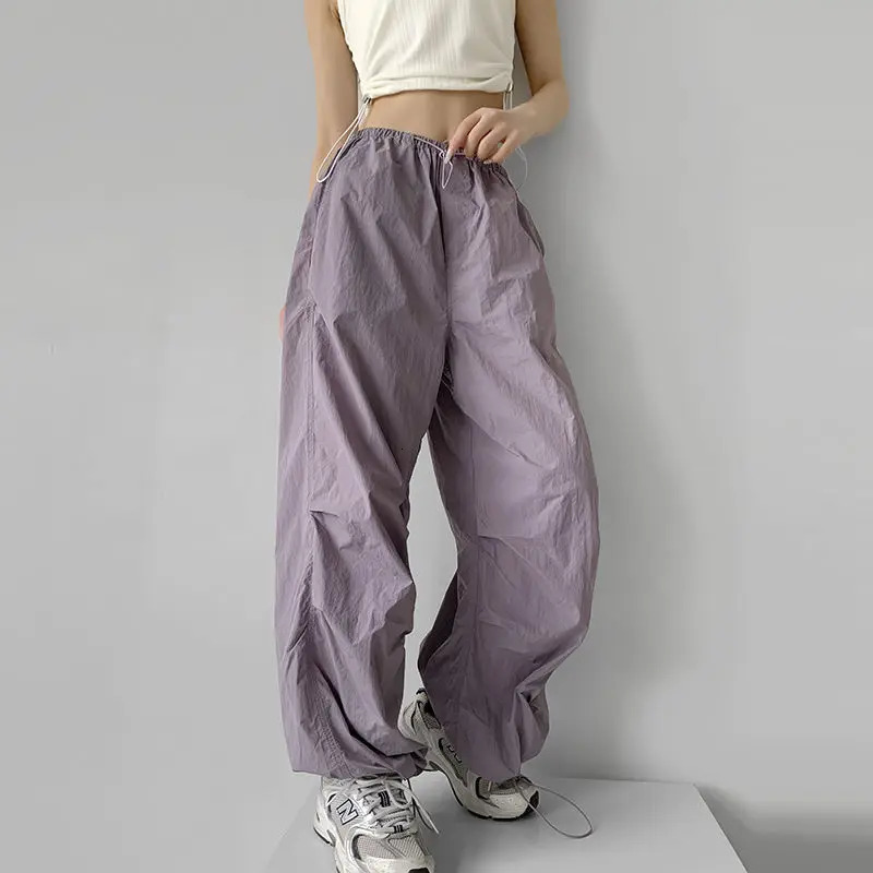 Spring Summer Streetwear Wide Leg Sweatpants Harajuku Big Pockets High Baggy Waist Cargo Trousers Women Clothing Z260314