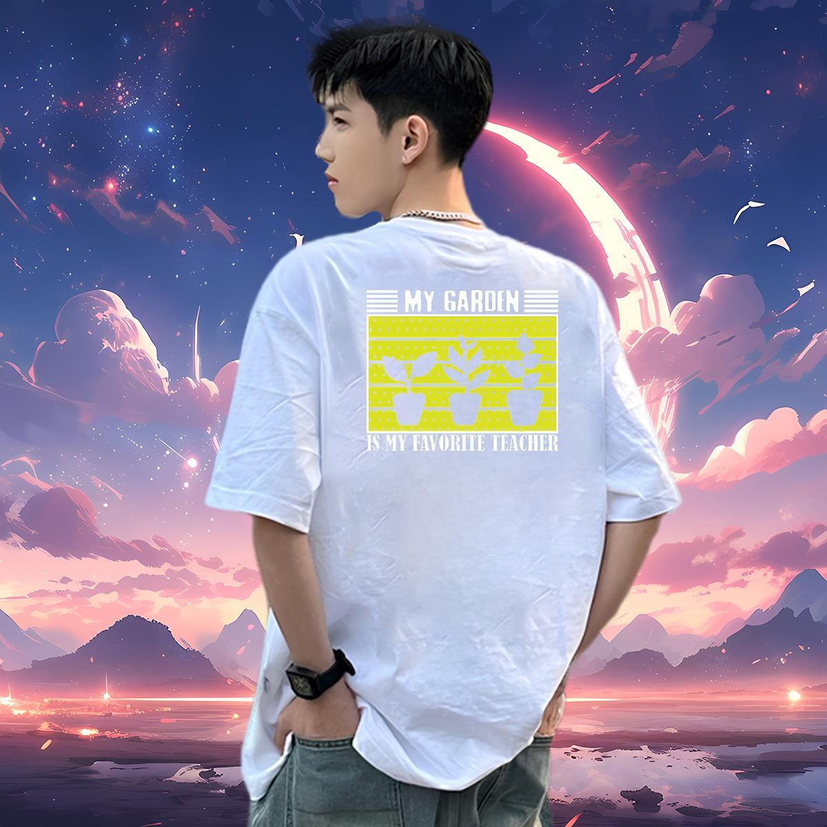 Casual New Man T Shirts 230g Pure Cotton tree Street Casual Tops Tees Short Sleeve Soft Unisex Couples T Shirts Custom Print Plus Size