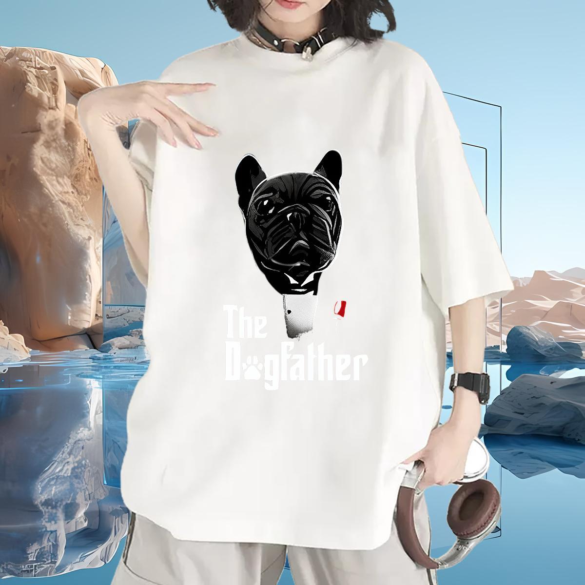 Designer T Shirts Women Breathable Crew Neck Women Tees Plus Size Cartoon dog Spring Summer 230g Cotton Custom Tshirts