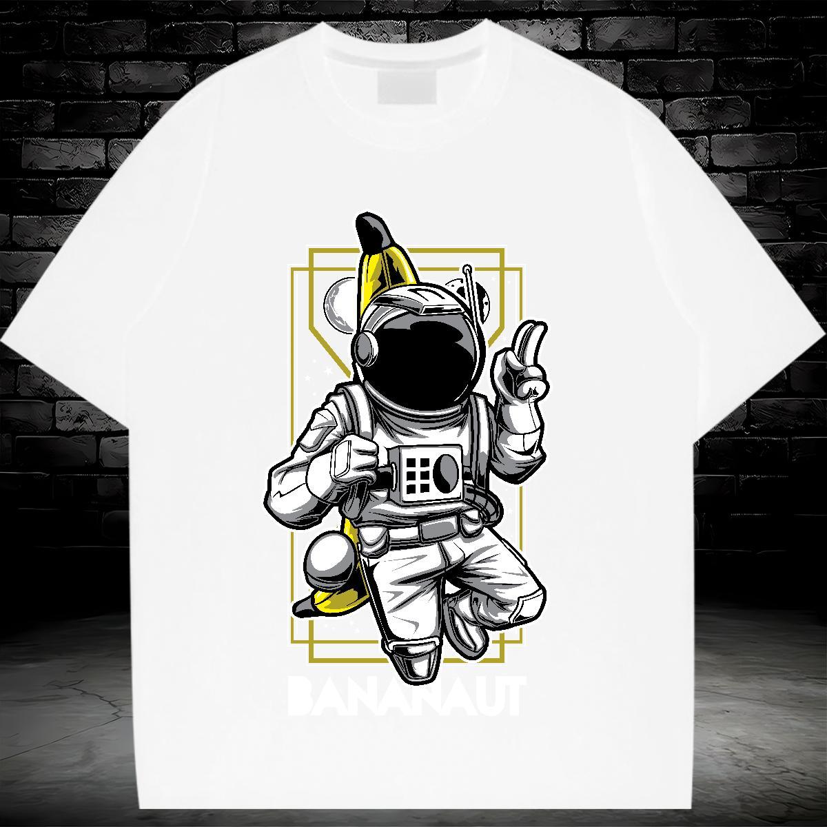 Soft Lady T shirt 230g Cotton planet Hip Hop Street T-Shirts Breathable Crew Neck Black White Tops Shirt