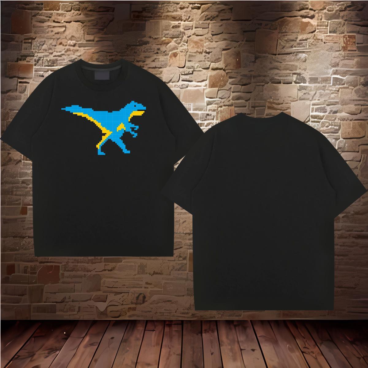 Factory Direct Mens T Shirts 100% Cotton 230g dinosaur Beach Wear Breathable Short Sleeve High Quality Couples T Shirts Custom Big Size