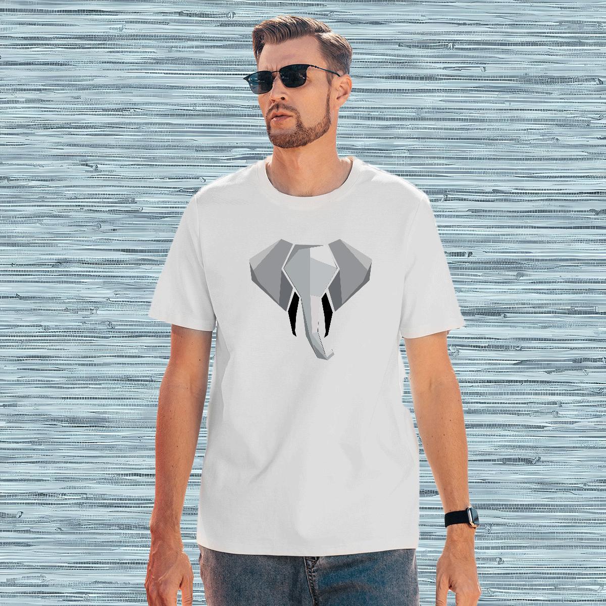 Stylist Man T Shirts 230g Pure Cotton Elephant Spring Summer Top Tees Crew Neck Breathable Loose Fit Mens Tshirts Plus Size Cartoon