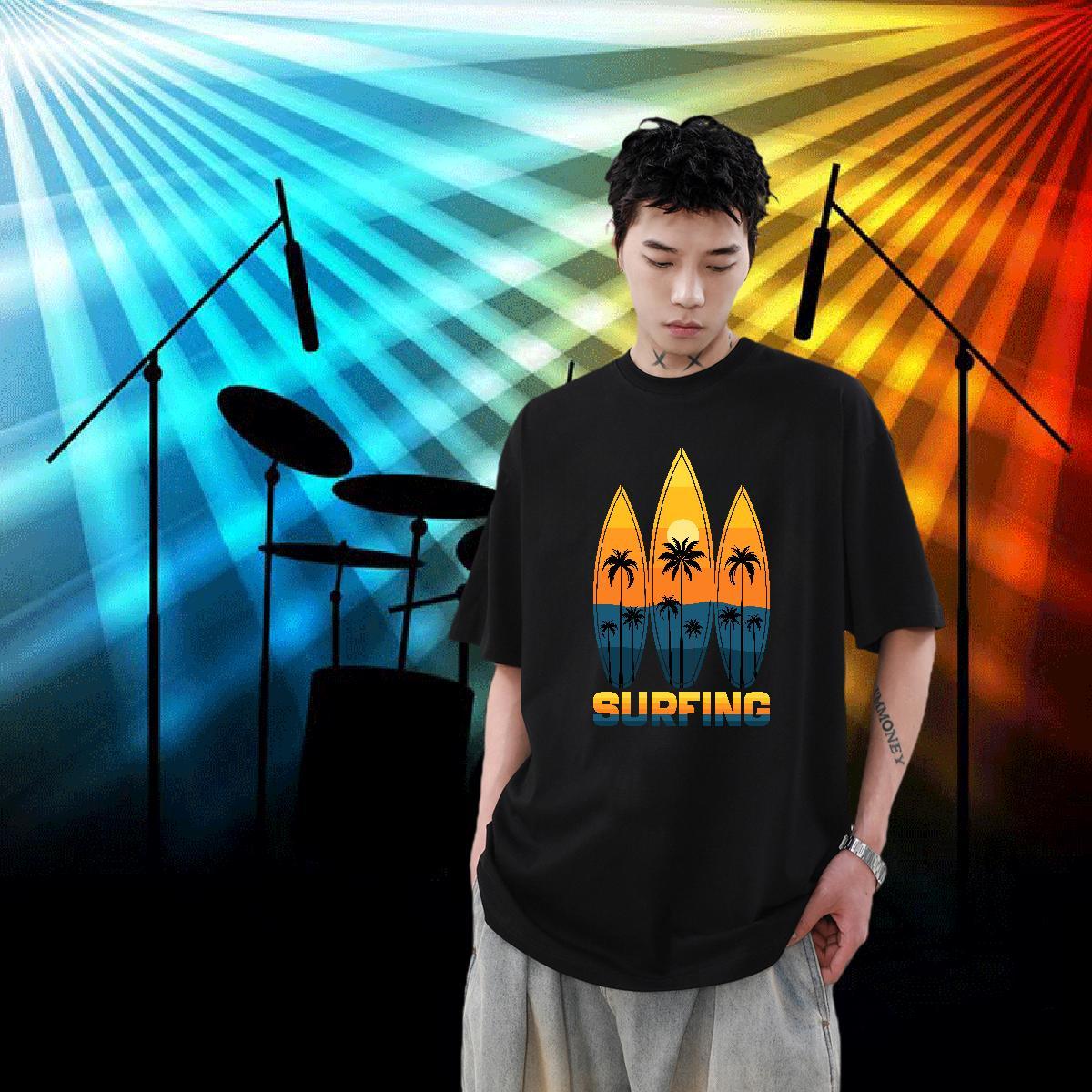 2024 T shirt 100% Cotton 230g tree Hip Hop Tshirts O Neck Short Sleeves High Quality Men Tops Tees Oversized 4XL