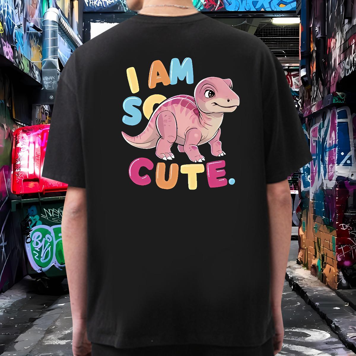 New Arrival T-Shirts 230g Cotton dinosaur Street Wear Tops Tees Short Sleeve Soft Comfortable Men Clothes T-Shirt Plus Size Cartoon