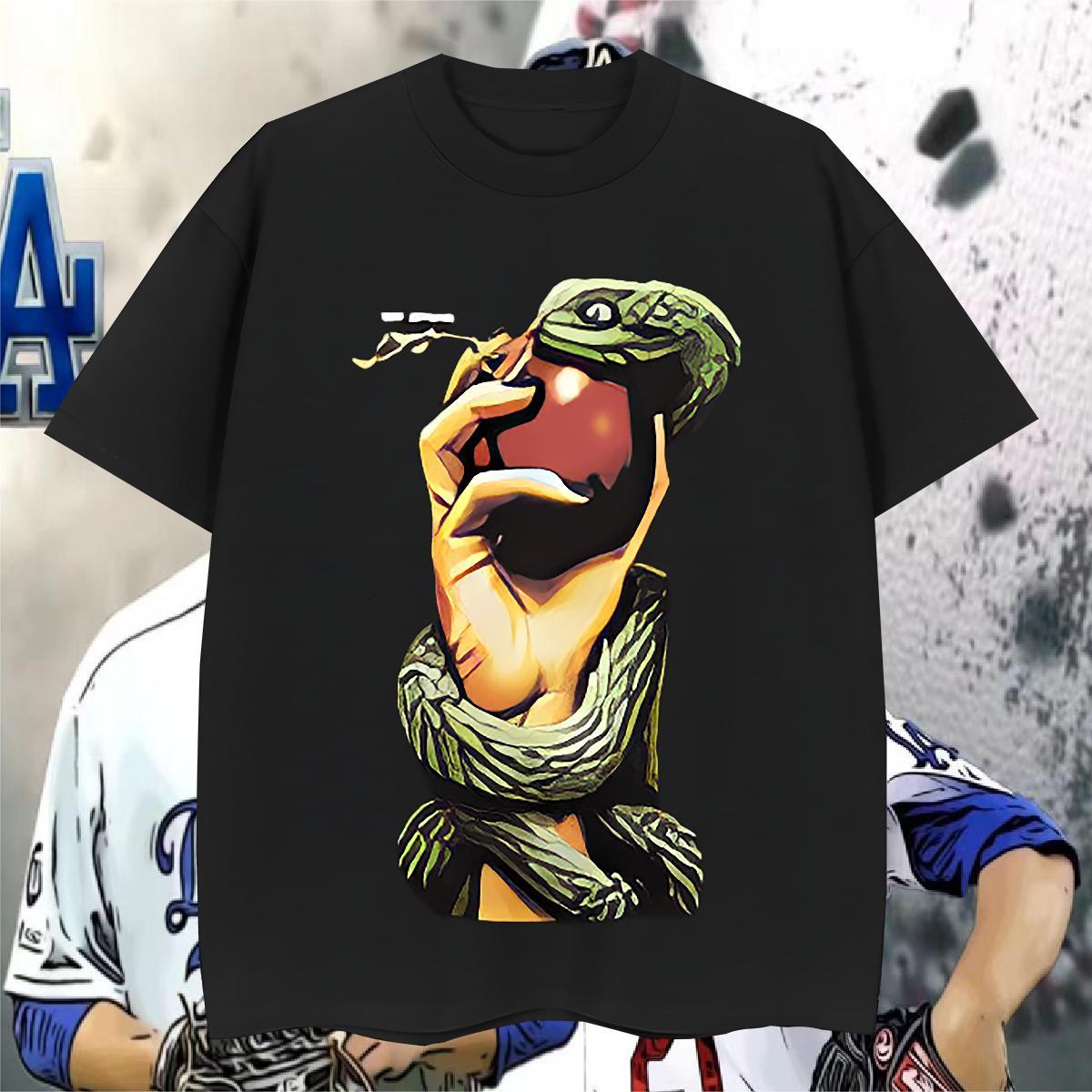 Man T Shirts 230g Cotton snake Sport Round Neck Short Sleeve Cartoon Printing L-4XL Couples T Shirts New Designer Tees Shirts