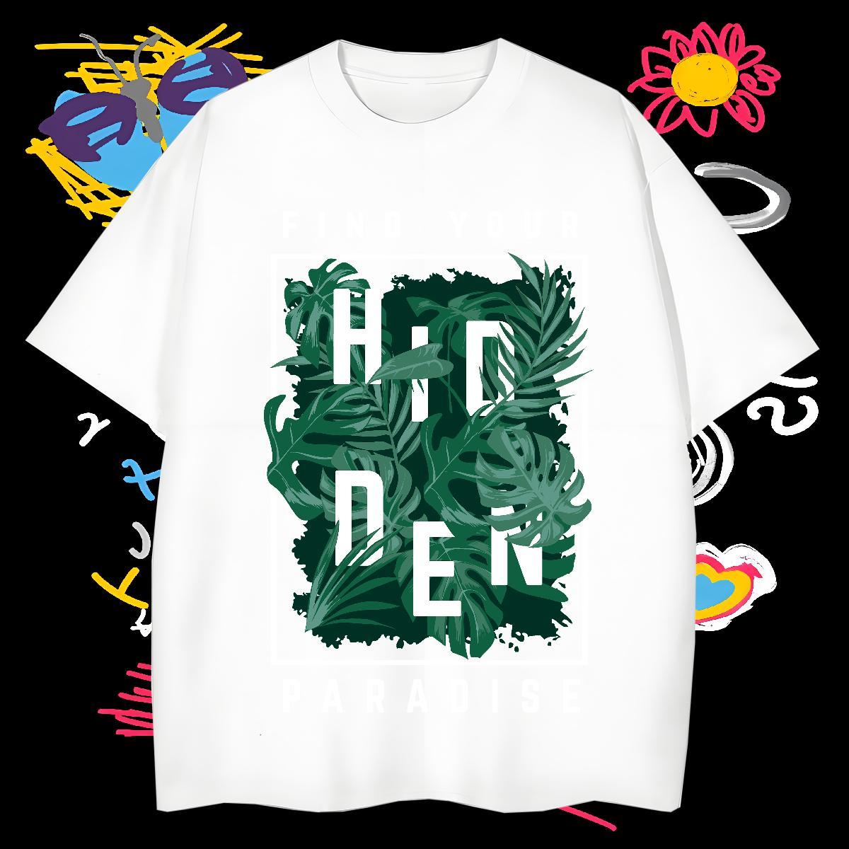 T Shirt For Man 100% Cotton 230g tree Street Wear Crew Neck Anime Print Men Tees New Loose Fit Tops Tees