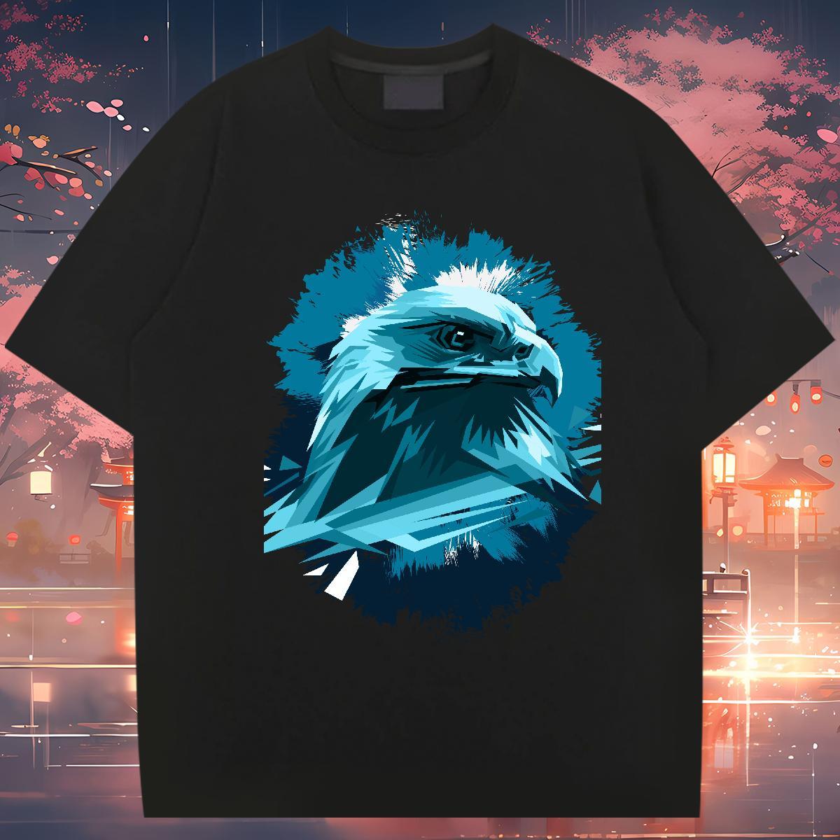 Fashion Designer T shirt 230g Cotton eagle Street wear Hip Hop Wear Breathable Unisex Men Tshirts DIY Printed