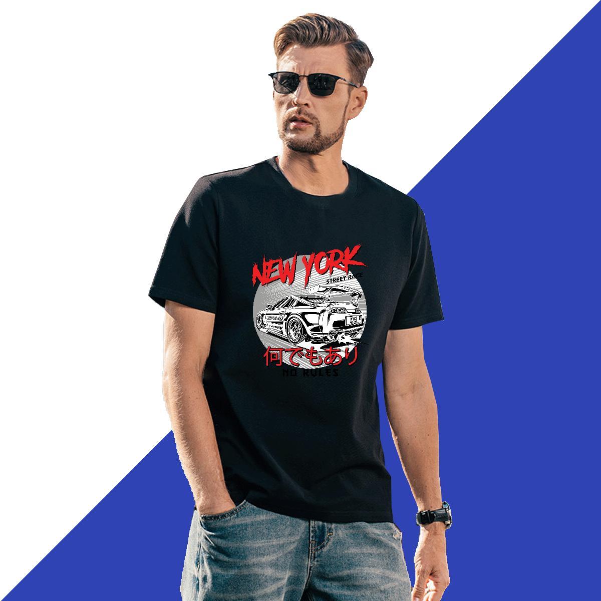 Free Shipping Men Tops Tees 230g 100% Cotton Hip Hop car Anime Print Pure Cotton Stylist Mens T Shirts Wear