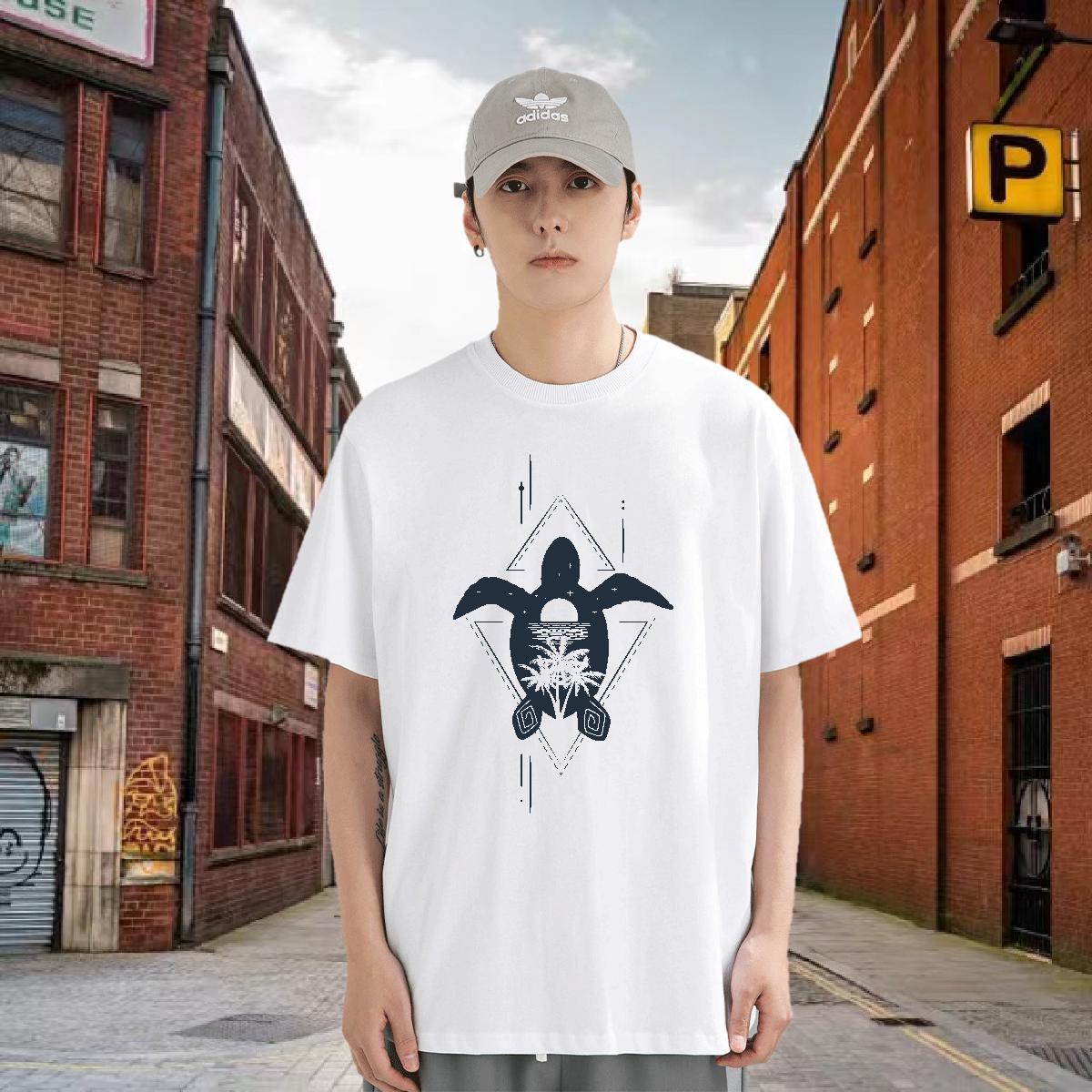 T Shirt For Man 230g Cotton Outdoor Pure Cotton Anime Men Tees 2024 Summer Popular Clothings