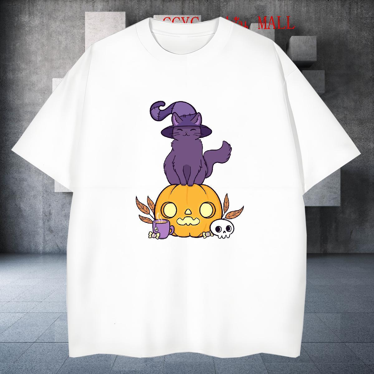 Free Shipping Man T Shirts 100% Cotton 230g pumpkin Casual Daily Wear Tshirts Crew Neck Breathable Comfortable Men Clothes T-Shirt Customized Print