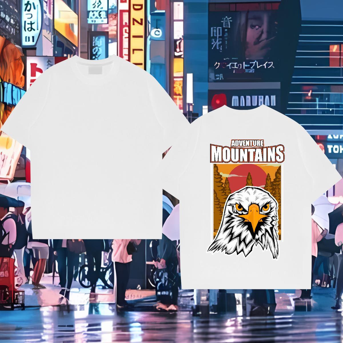 2024 New T-Shirts 230g Pure Cotton eagle Street Tees Short Sleeve Soft Designer Tshirt for Man Woman Plus Size Cartoon