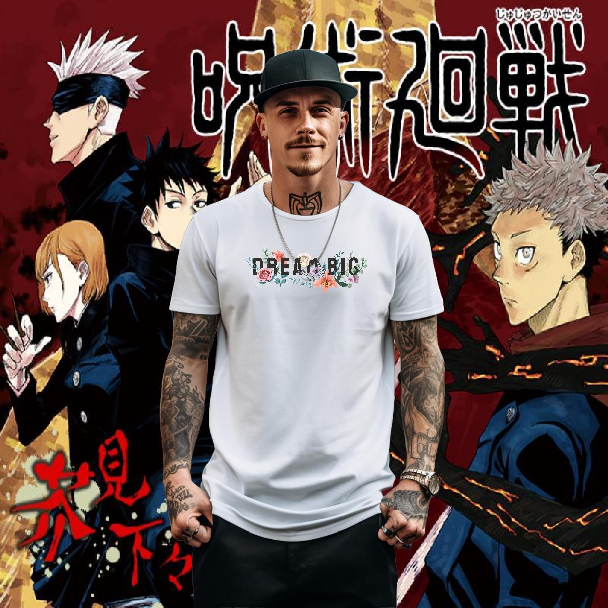 Fashion Designer T Shirt For Man 230g Cotton flower Street Wear Clothes O Neck Short Sleeves Wholesale Men Tops Tees Custom Anime