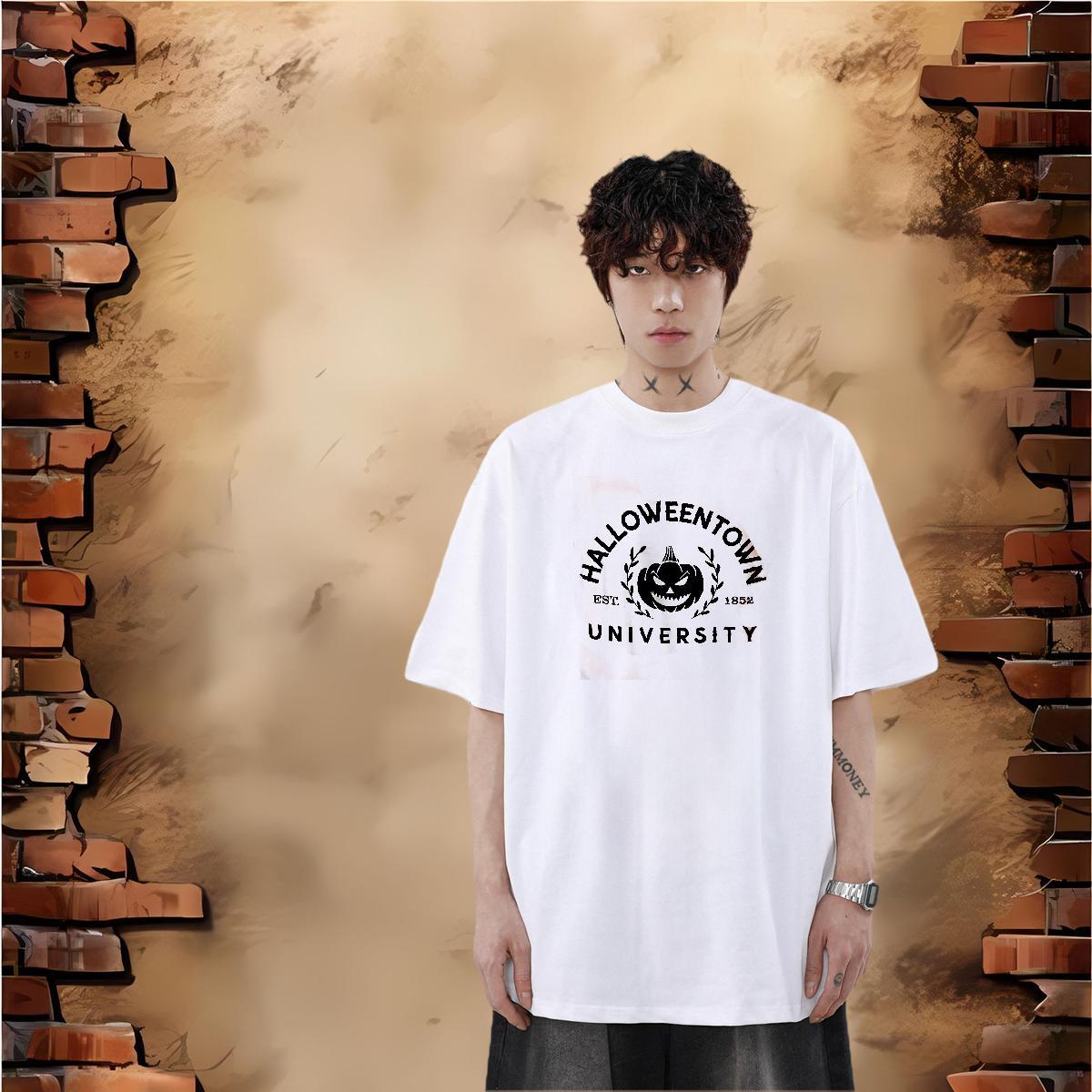 Factory Direct T-Shirts 230g Cotton halloween Hip Hop Tops Round Neck Short Sleeve Designer Men Tees Anime Print