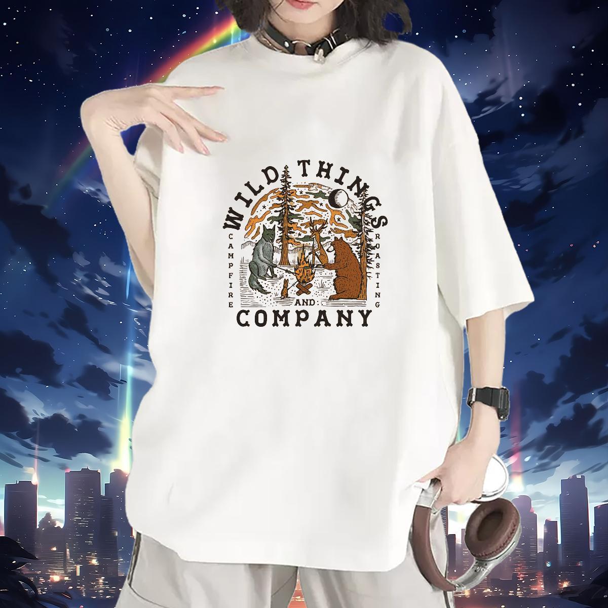 Comfortable T shirt Short Sleeve O-Neck Couples T Shirts White Plus Size tree Street Casual 230g Cotton 2024 DIY Tops