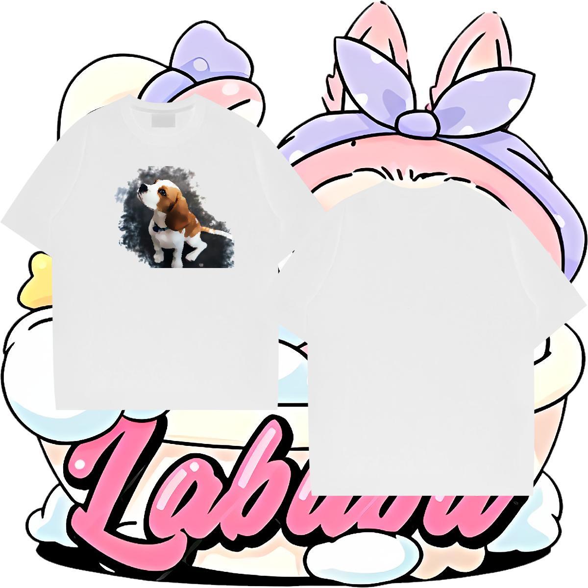 2024 Designer T-Shirts for Men 230g Pure Cotton dog Street wear Hip Hop Tops Crew Neck Breathable Comfortable Men Clothes T-Shirt Plus Size Cartoon