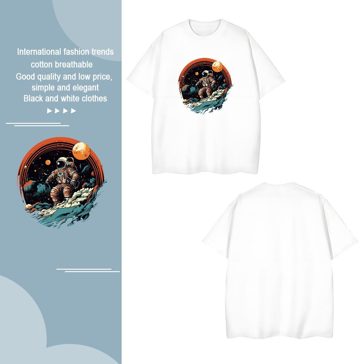 Mens T Shirts 230g Pure Cotton universe Street wear Hip Hop Short Sleeve O-Neck Oversized 4XL Tshirt for Man Woman 2024 Free Shipping Tops Shirt