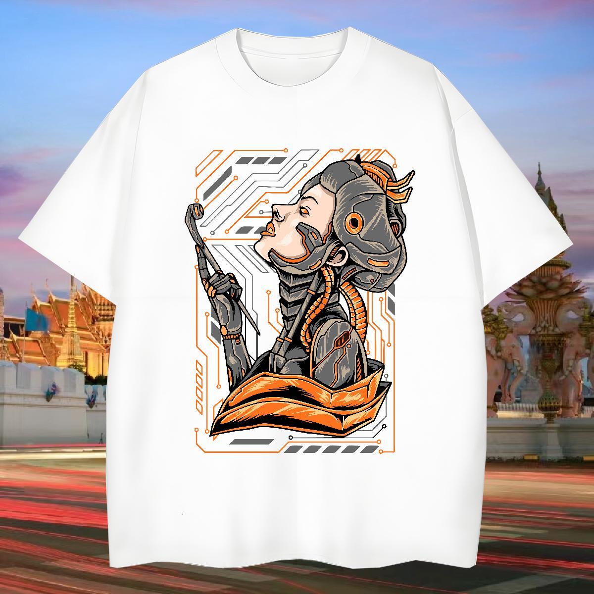 T shirt 230g Pure Cotton Terror Spring Summer Crew Neck Breathable Custom Anime Men Tees Fashion TOP Quality Wear