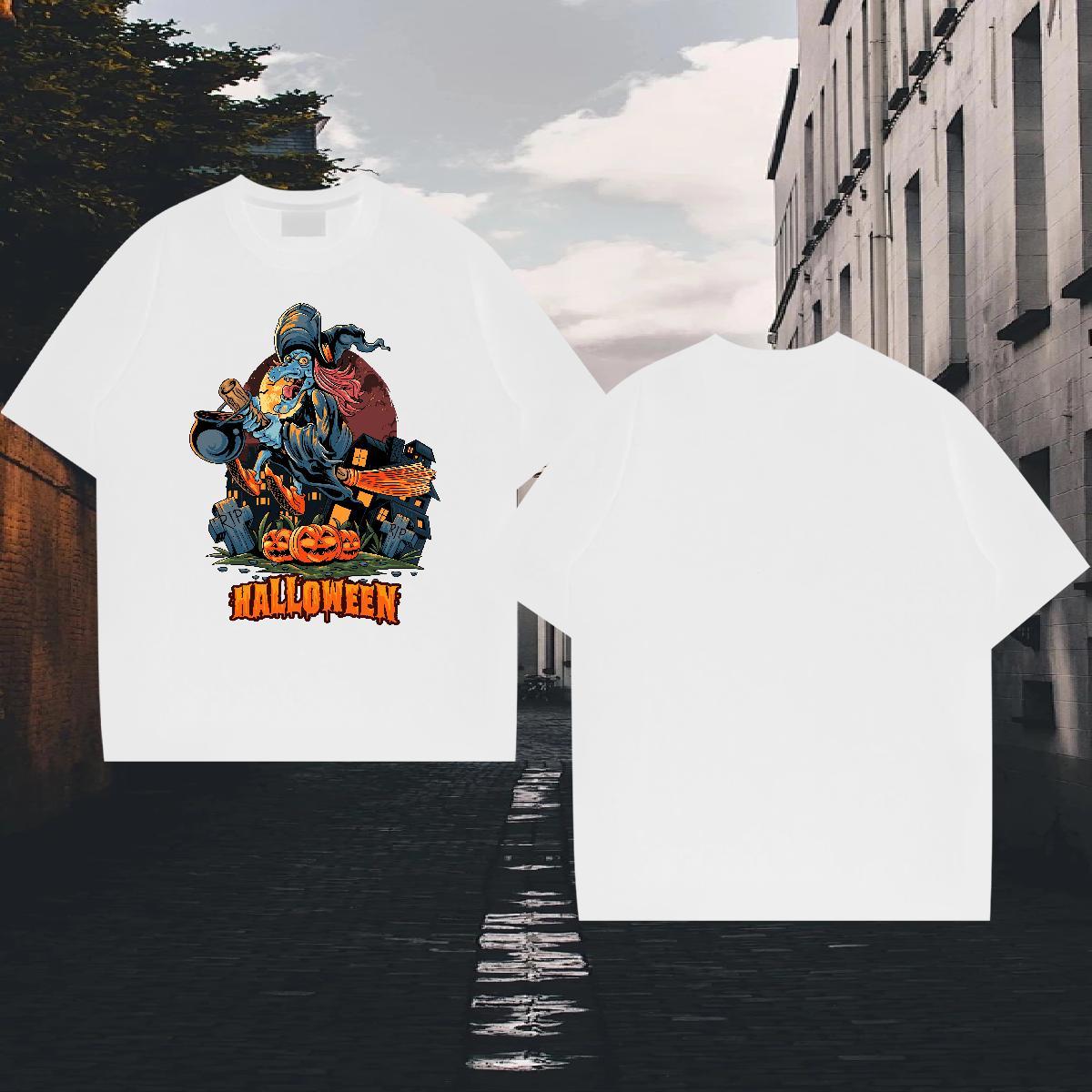 2024 T Shirt For Man 230g Pure Cotton pumpkin Home Outdoor Polos Breathable Short Sleeve Comfortable Tshirt for Man Woman Custom Cartoon