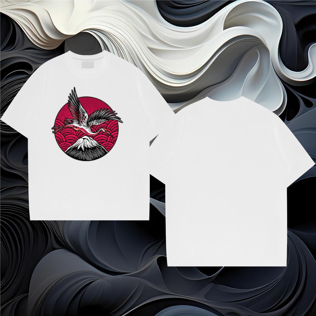 Fashion T-Shirts 230g 100% Cotton beautiful Street wear Hip Hop Clothes Breathable Crew Neck Loose Men Tees Custom Print Plus Size