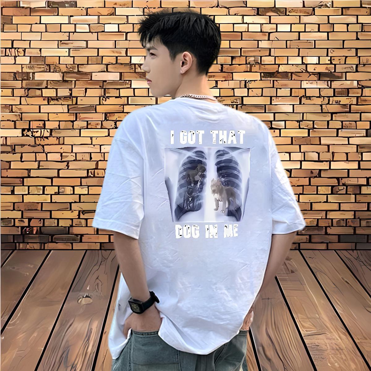 Classic Man T Shirts 230g Cotton Spring Summer Tees Breathable Short Sleeve Loose Men Tops Tees Cartoon Printing L-4XL