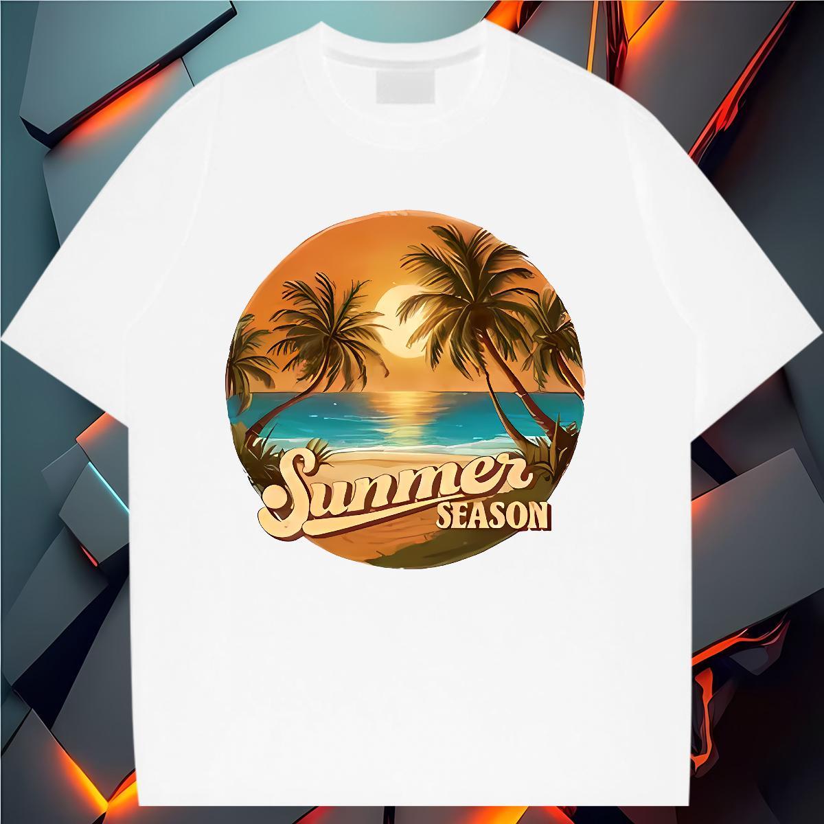 Free Shipping Womens T Shirts Comfortable Woman Tshirt Skull beach Sports Street Wear 230g Pure Cotton Fashion Tops Shirt