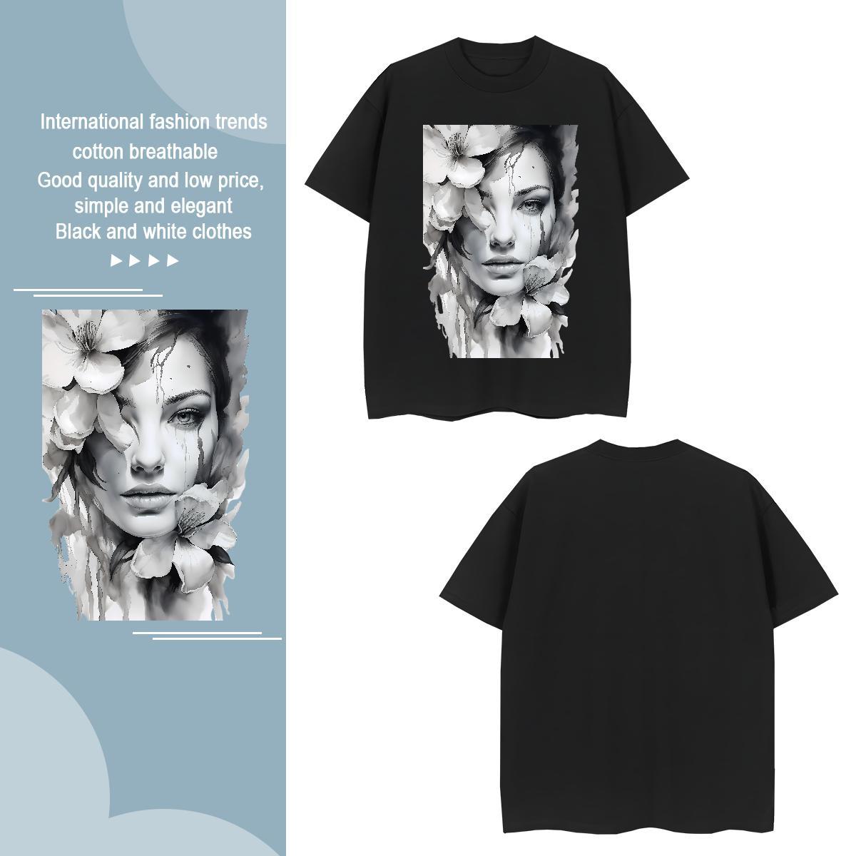 T Shirt For Man 230g Cotton women Daily Outfit Short Sleeve O-Neck Graphic Mens Tshirts Designer Fashion Loose Fit Tops Tees