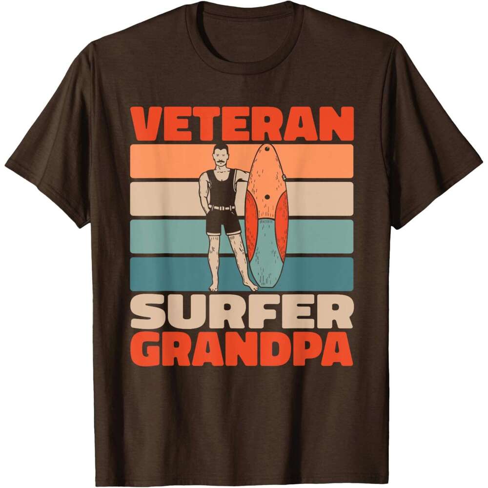 T shirt Mens Retro Surfer Waves - Surfrider Vintage Surfing Grandpa T-Shirt shirts tshirt graphic tee Casual tops summer clothes Short sleeve Free shi