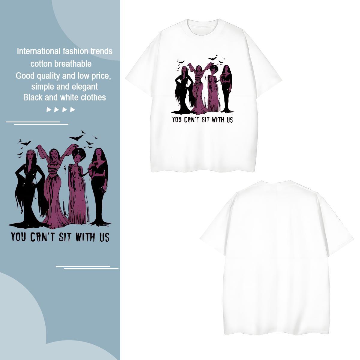 Mens T Shirts 230g Pure Cotton halloween Street Wear O-Neck Short Sleeve DIY Printed Men Clothes T-Shirt Fashion Designer TOP Quality Clothings