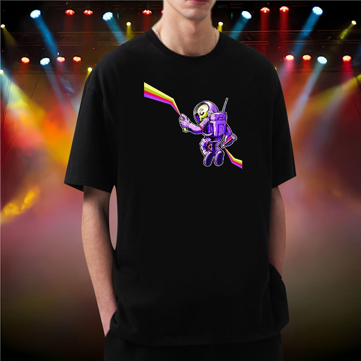 T-Shirts 230g 100% Cotton cosmonaut Hip Hop Street Breathable Soft DIY Printed Men Tshirts Custom Loose Fit Wear