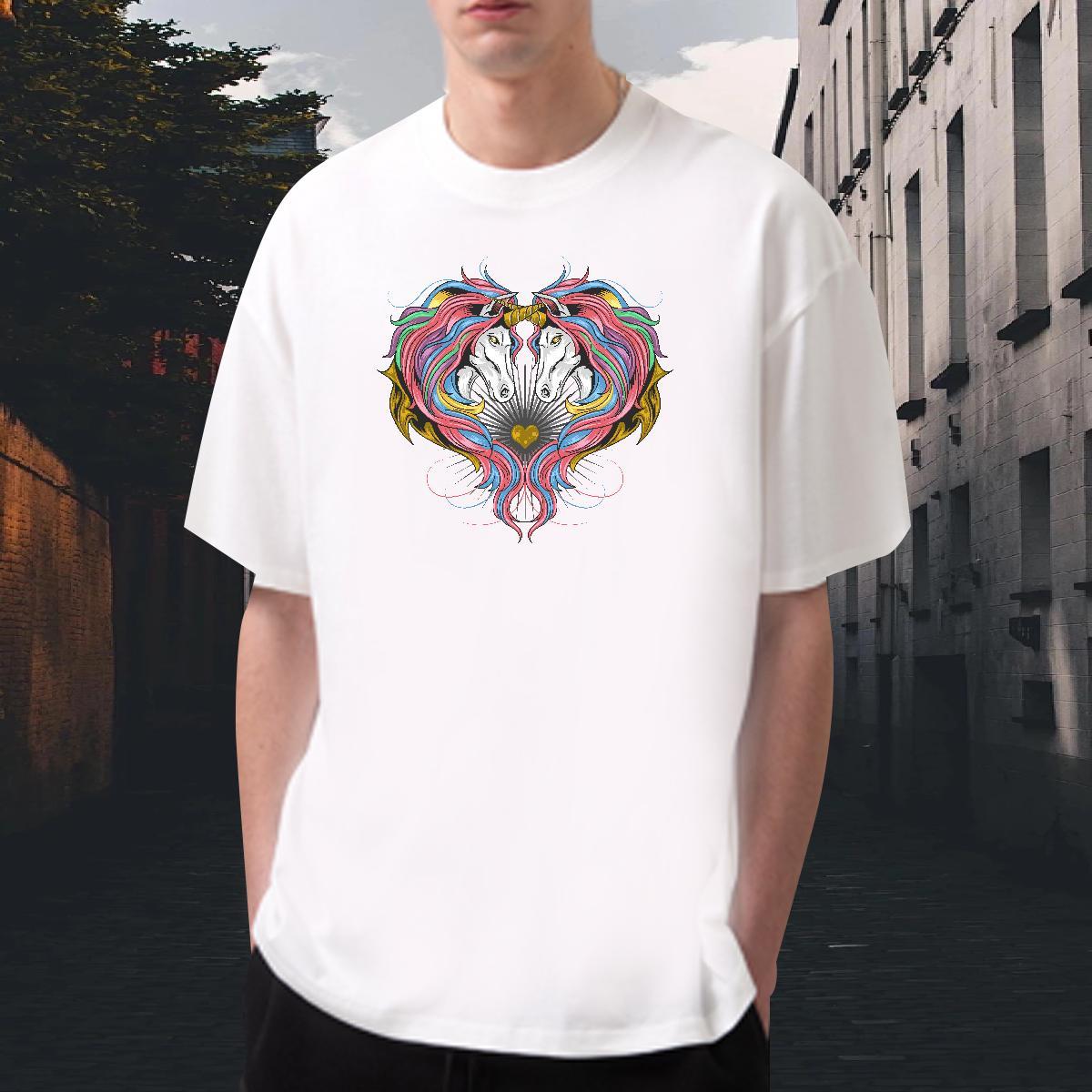 Cool Tshirt for Man Woman 230g Pure Cotton Outdoor horse Customized Short Sleeve Soft 2024 Designer T Shirt For Man Tees Shirts