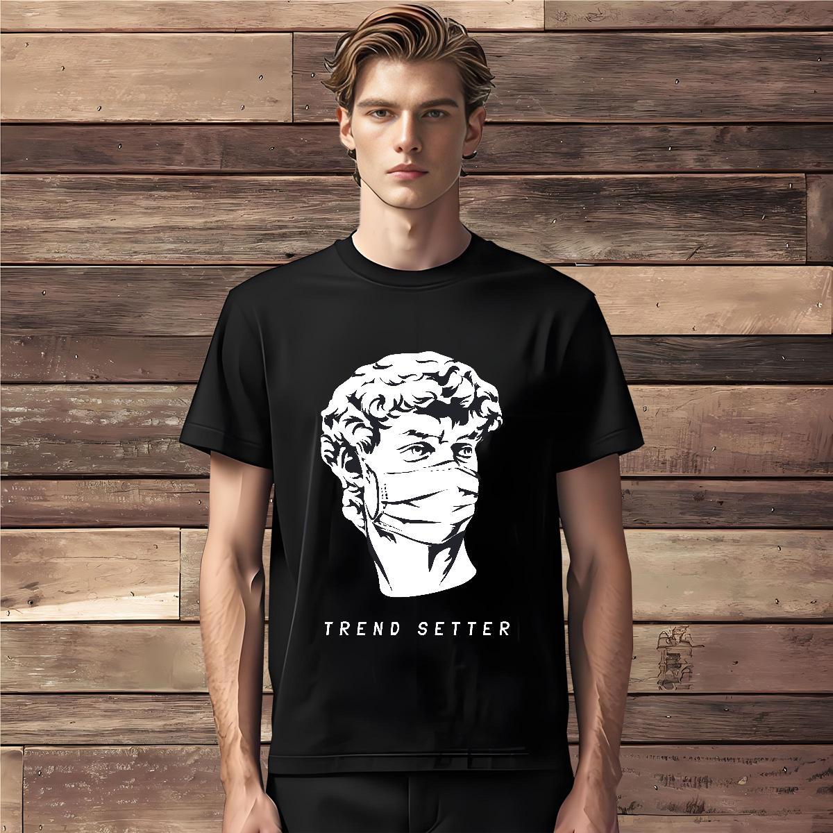 Mens T Shirts 100% Cotton 230g portrait Home Outdoor Round Neck Short Sleeve Oversized 4XL Tshirts Fashion Design Classic Tees Shirts