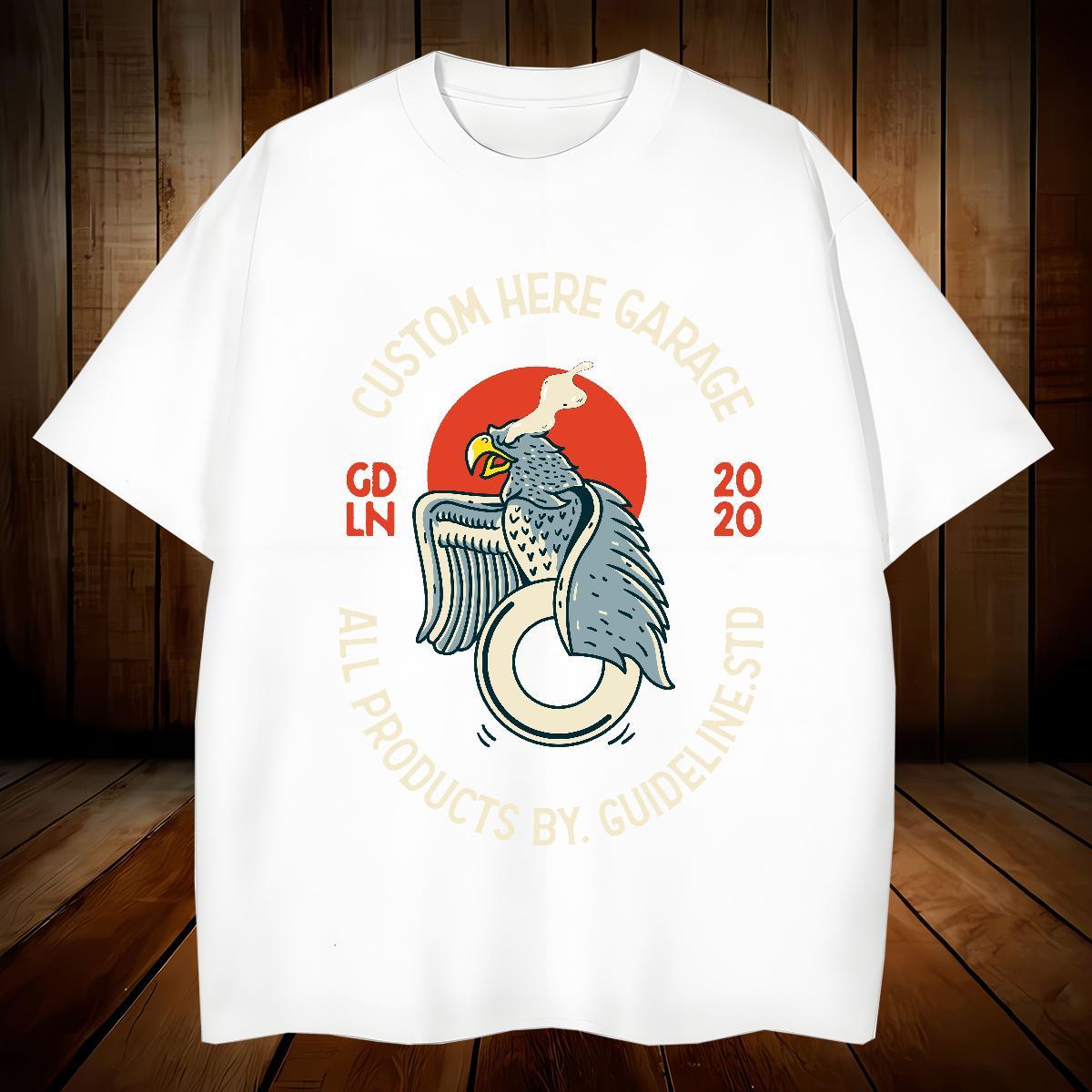 T shirt 230g Pure Cotton eagle Casual Daily Wear Breathable Crew Neck Custom Printing Couples T Shirts Designer Fashion Classic Top Tees