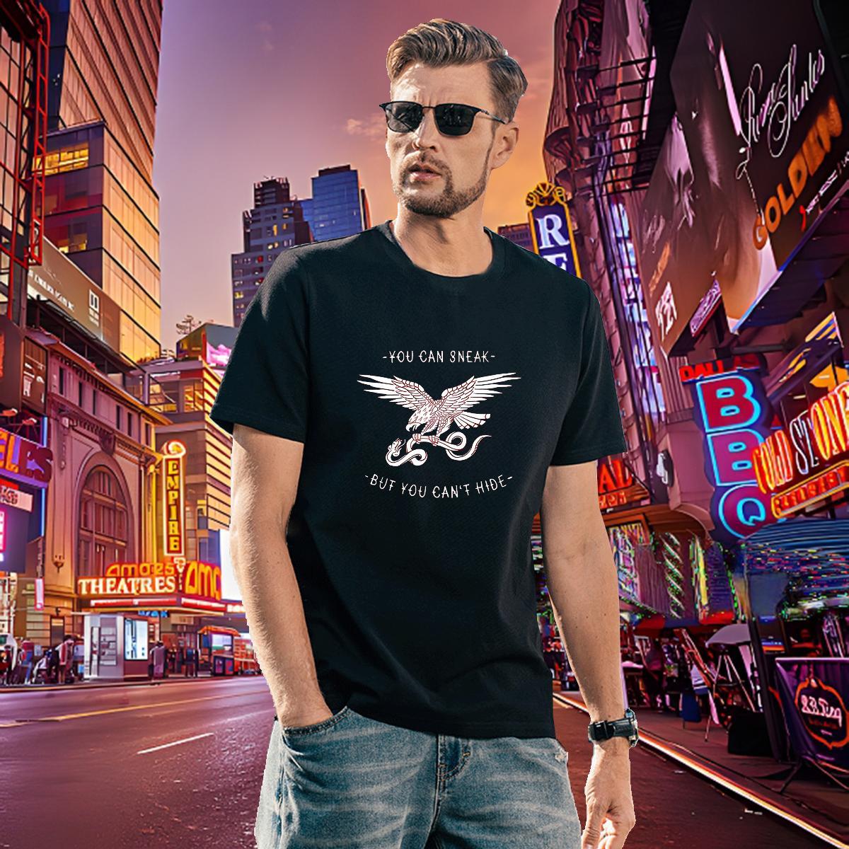 Loose Mens Tshirts 230g 100% Cotton eagle T shirt Daily Wear O Neck Short Sleeves Graphic Classic Casual Tops Shirt